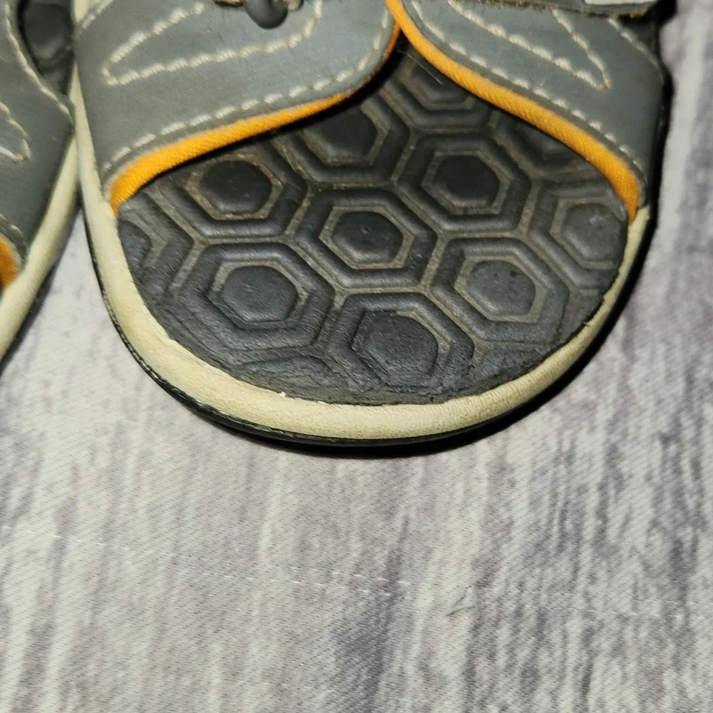 Timberland Adventure Seeker Boys Gray Orange Hook & Loop Sport Sandals - Size 13